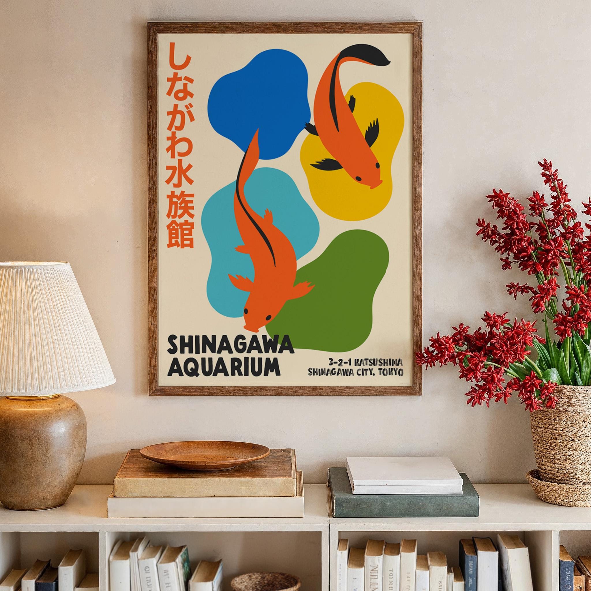 Aquarium Fish Japanese - Japanese Aquarium Koi Fish Poster Retro