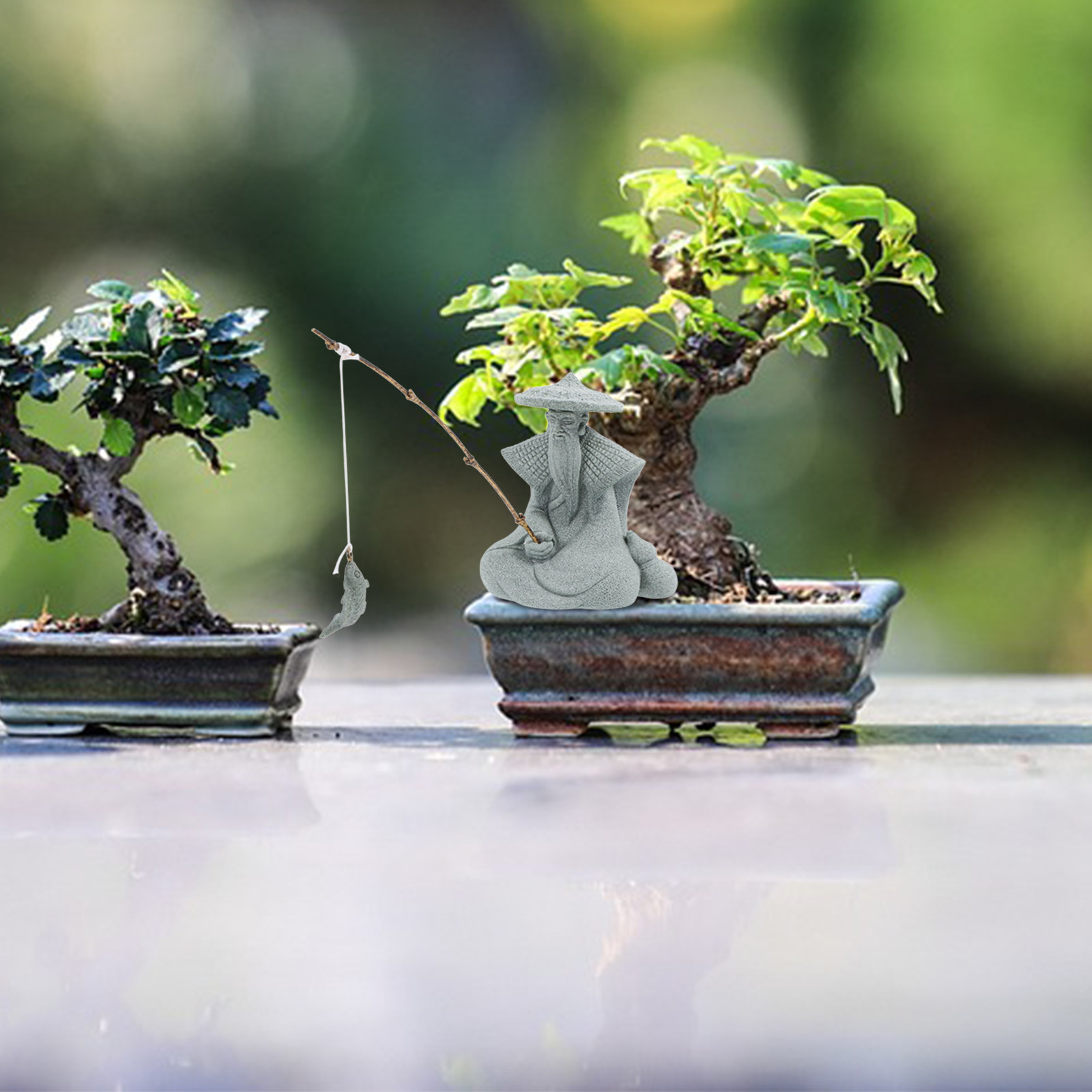Small Resin Fisherman Statue A - огляд і ціна Aquarium Fish Japanese