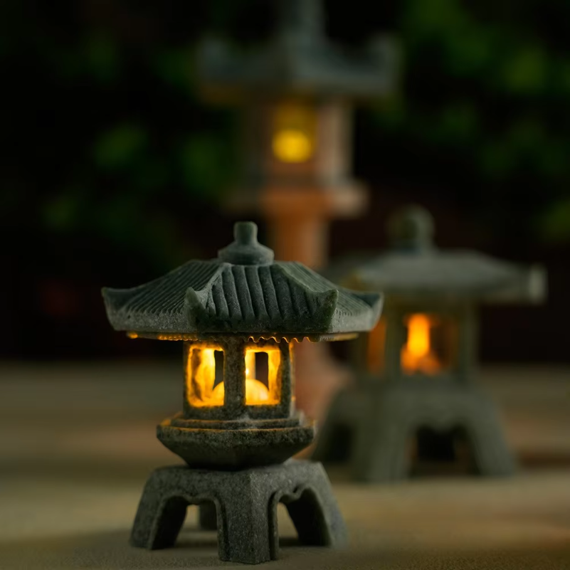 Mini Pagoda Lantern Light Gard - огляд і ціна Fish Aquarium Home