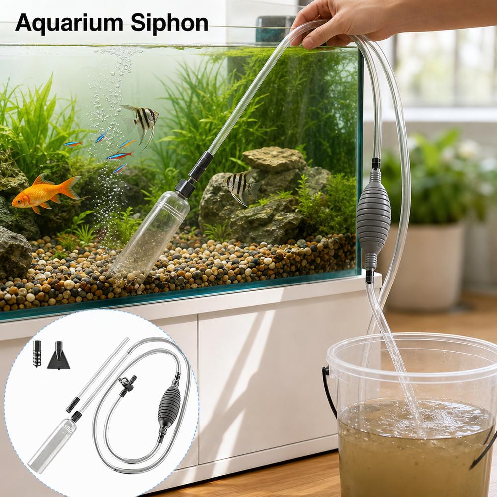 Manual Aquarium Siphon Fish Ta - огляд і ціна Aquarium Fish Waste Collector