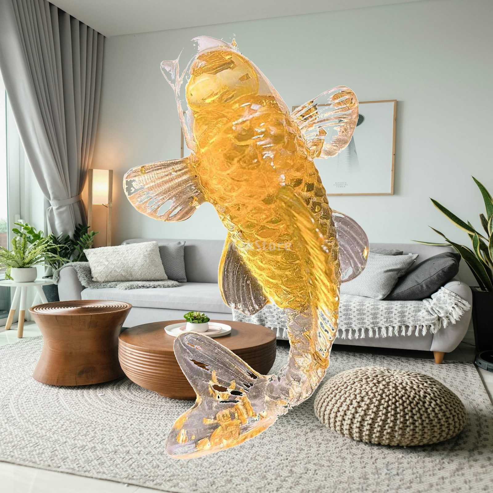 Realistic Koi Fish Sculpture R - огляд і ціна Aquarium Fish Japanese