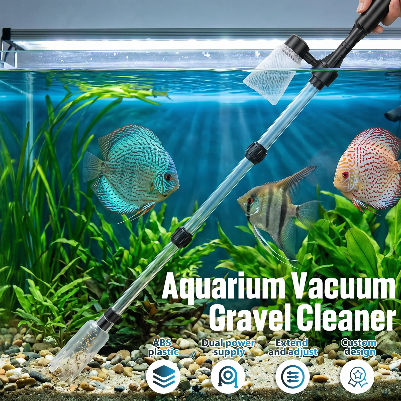 Aquarium Vacuum Gravel Cleaner - огляд і ціна Aquarium Fish Waste Collector