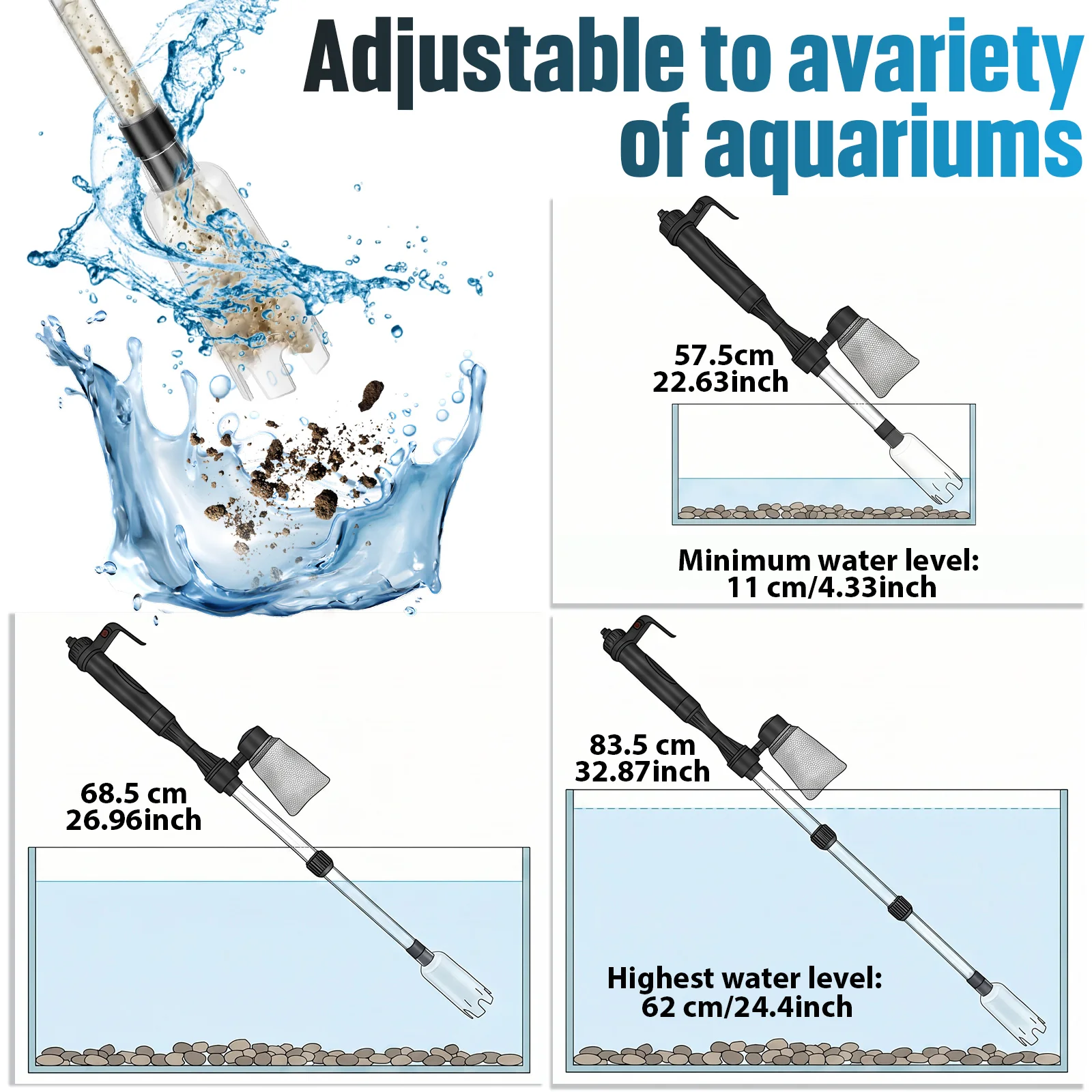 Aquarium Vacuum Gravel Cleaner - огляд і ціна Aquarium Fish Waste Collector