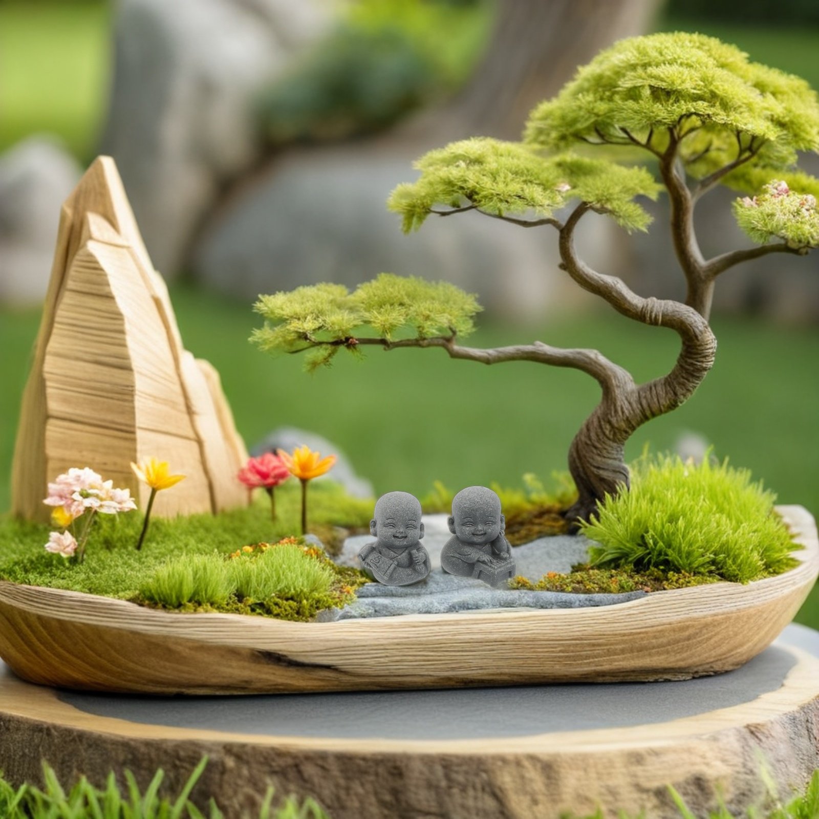 4Pcs Sandstone Zen Monk Statue - огляд і ціна Aquarium Fish Japanese