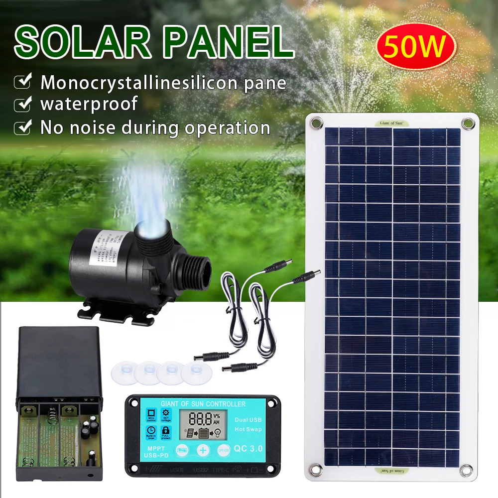 50W Solar Power Water Pump Set - огляд і ціна Aquarium Fish Accessories