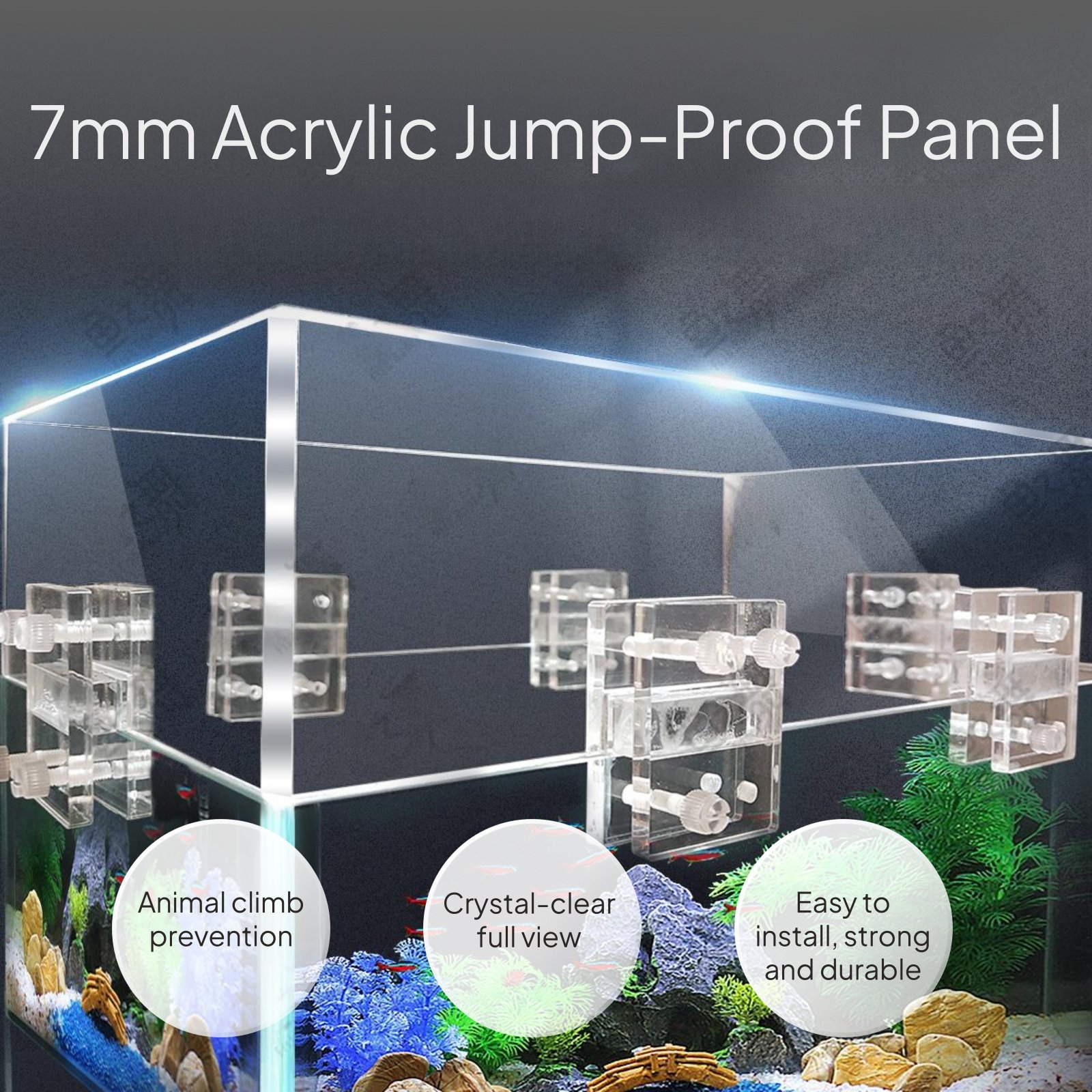 Acrylic Aquarium Jump Guard Di - огляд і ціна Aquarium Fish Jump Guard