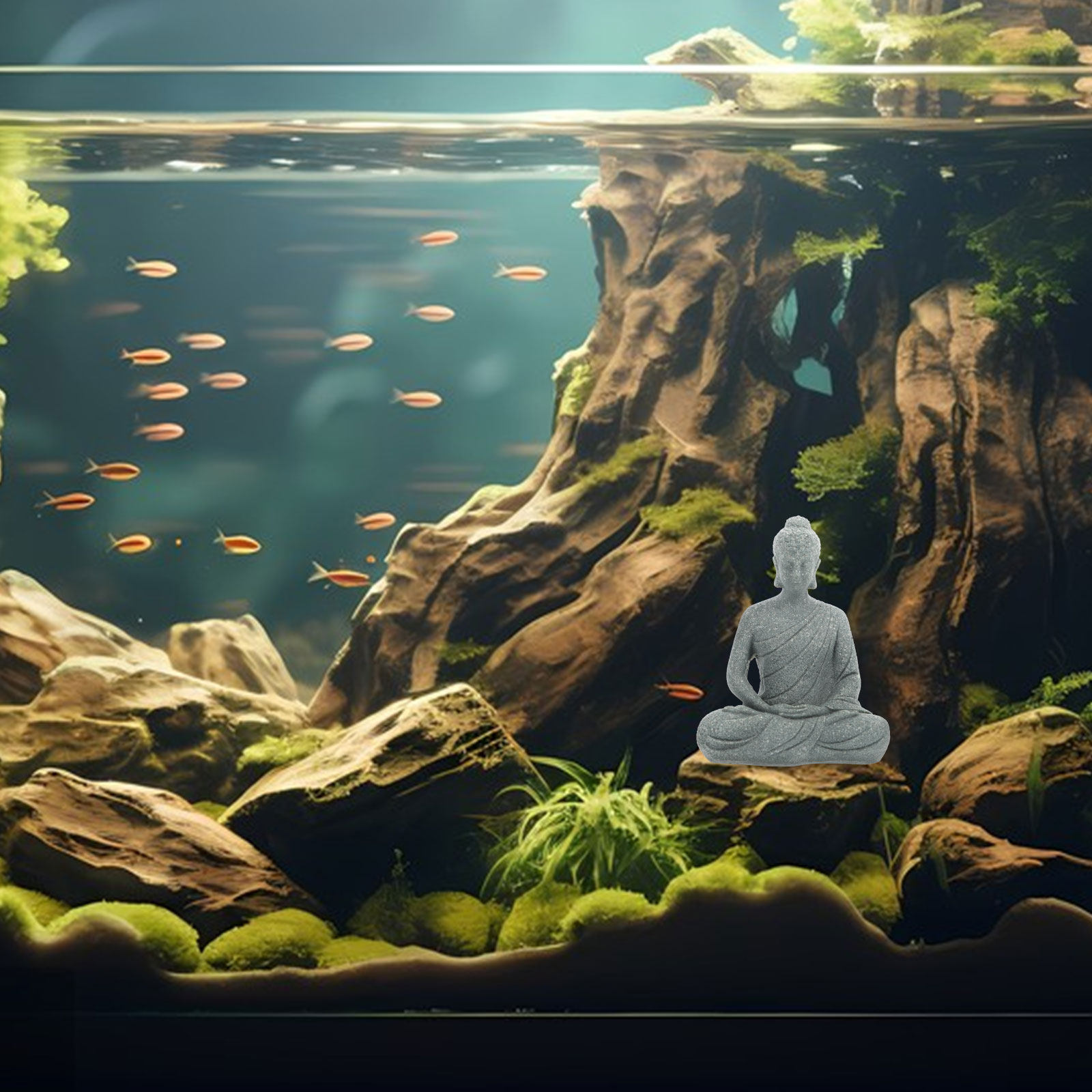 Compact Resin Buddha Statue fo - огляд і ціна Fish Aquarium Home