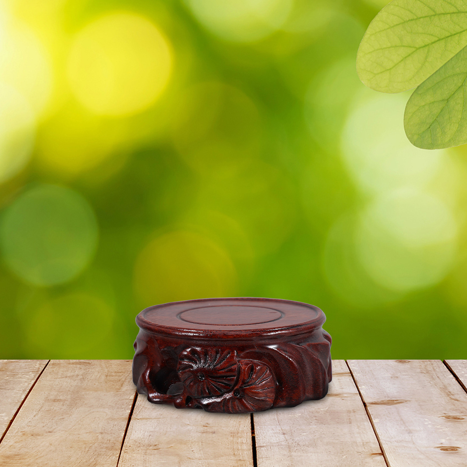 Round Wooden Plant Vase Base H - огляд і ціна Fish Aquarium Home